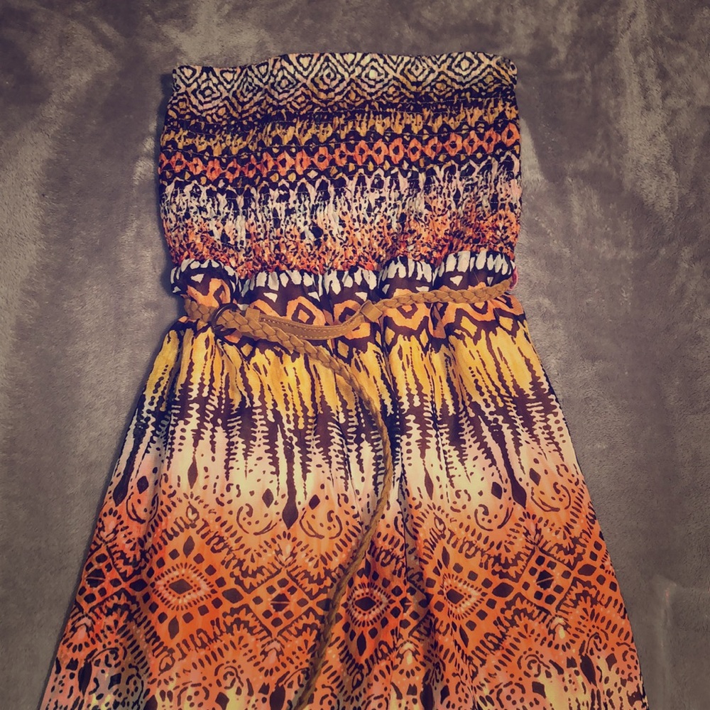 Multi color maxi dress.